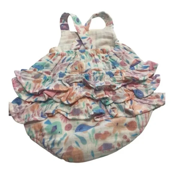 Angel Dear Tropical Fish Floral Ruffle suit 3-6 mo - Picture 3 of 6